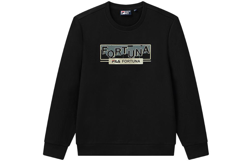 FILA Black Crewneck Sweatshirt with Letter Print Design F11M118252F-BK