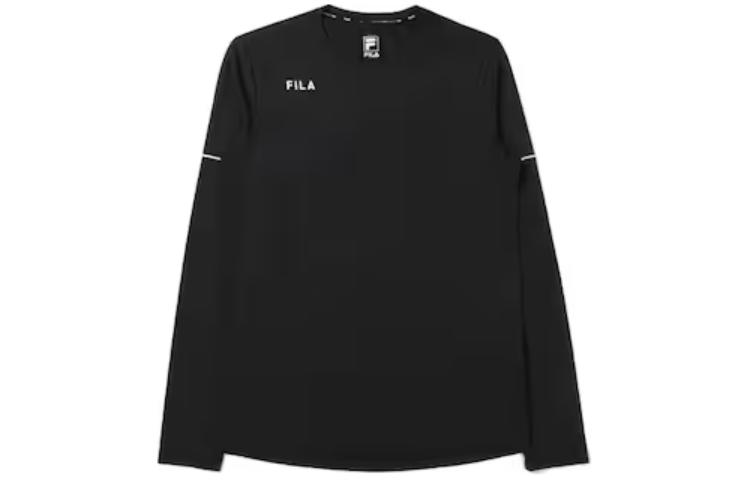 FILA Black Crewneck Sweatshirt with Letter Print Design FS2RLE1201M-BLK