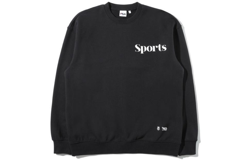 FILA Black Crewneck Sweatshirt with Letter Print FE2POD5102X-BLK