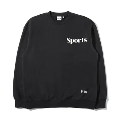 FILA Black Crewneck Sweatshirt with Letter Print FE2POD5102X-BLK