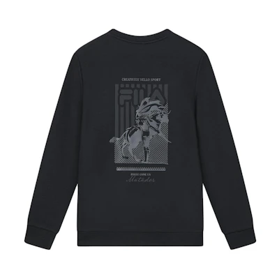 FILA Black Crewneck Sweatshirt with Logo Print Casual Design F11M348212A-BK