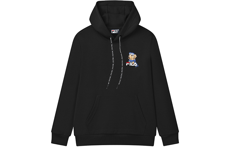 FILA Black Embroidered Logo Casual Hoodie F11M148215F-BK