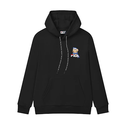 FILA Black Embroidered Logo Casual Hoodie F11M148215F-BK