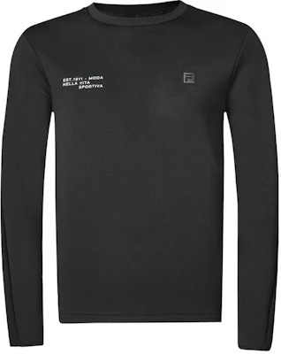 FILA 黑色加絨舒適字母印花長袖衛衣 A11M341210F-BK Buy FILA 黑色加絨舒適字母印花長袖衛衣 A11M341210F-BK