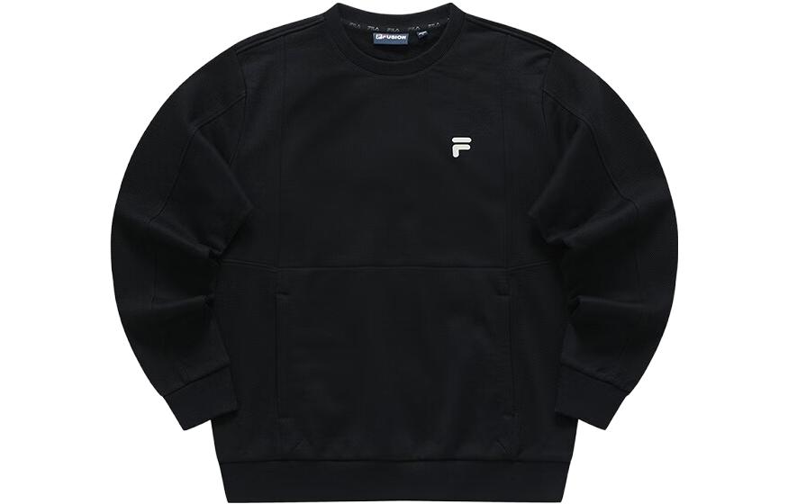 FILA Black Fleece Crewneck Sweatshirt with Letter Print T11M341213F-BK