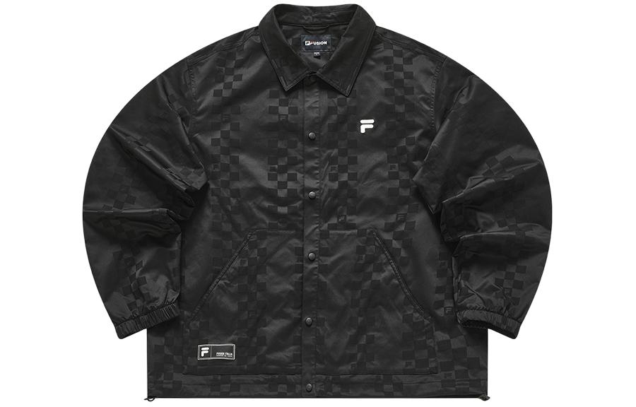 FILA Black Full-Print Zip-Up Track Jacket T11M415706F-BK