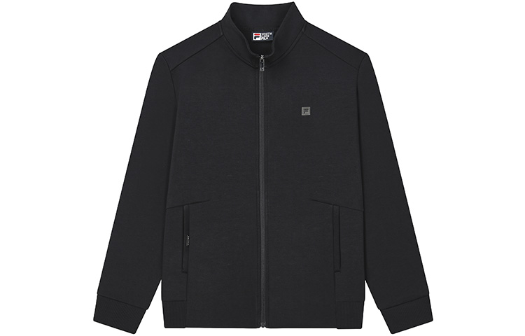 FILA Black Full-Zip Letter Print Stand Collar Jacket F11M317505FBK