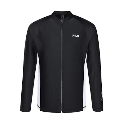 FILA Black Half-High Collar Jacket with Logo Design FS2RTG2401M-BLK