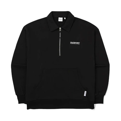 FILA Black Half-Zip Pullover Sweatshirt with Logo Print FS2POE3601X-BLK