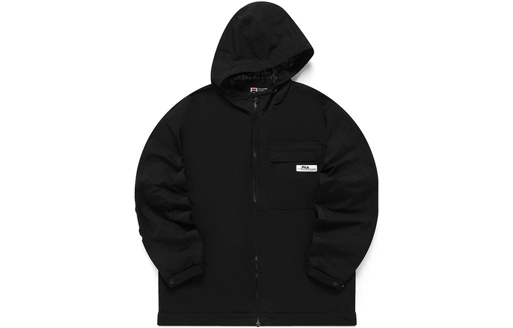 FILA Black Hoodie Jacket with Solid Logo Print F11M149704FBK