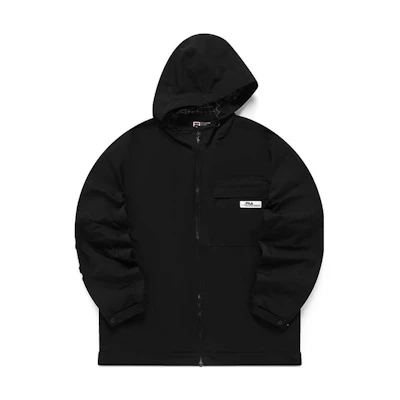 FILA Black Hoodie Jacket with Solid Logo Print F11M149704FBK