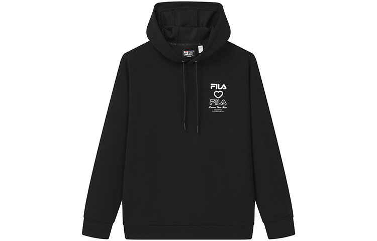 FILA Black Hoodie with Letter Logo Design F11M219211F-BK
