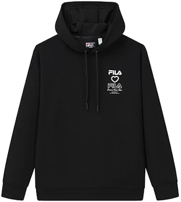 FILA Black Hoodie with Letter Logo Design F11M219211F-BK Buy FILA Black Hoodie with Letter Logo Design F11M219211F-BK
