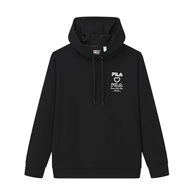 FILA Black Hoodie with Letter Logo Design F11M219211F-BK