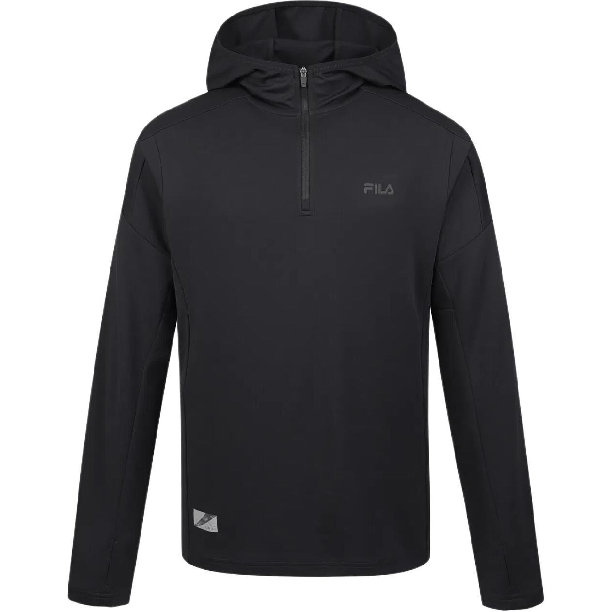 FILA Black Hoodie with Logo Lettering Design FS2RLG4201M-BLK