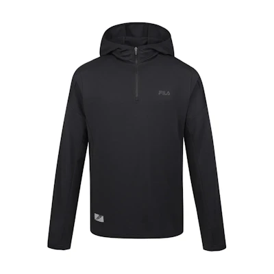 FILA Black Hoodie with Logo Lettering Design FS2RLG4201M-BLK