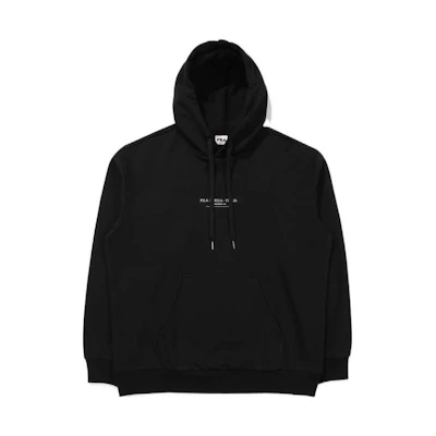 FILA Black Hoodie with Solid Color Letter Print and Drawstring Design FS2POE1113X-BLK