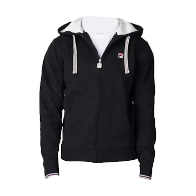 FILA Black Hoodie with Solid Color Logo Print LM173N92-001