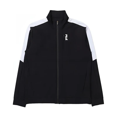 FILA Black Jacket with Colorblock Logo Print FS2FTE2202MBLK