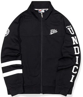 FILA Black Knit Bomber Jacket with Logo Graphic Print T11M035501F-BK Buy FILA Black Knit Bomber Jacket with Logo Graphic Print T11M035501F-BK