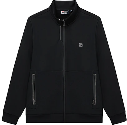 FILA Black Knit Fleece-Lined High Collar Jacket - Casual & Warm F11M147508F-BK Buy FILA Black Knit Fleece-Lined High Collar Jacket - Casual & Warm F11M147508F-BK