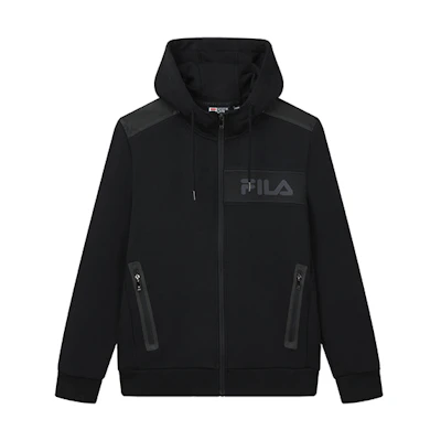 FILA Black Knit Hooded Jacket - Sportswear F61M148504FBK