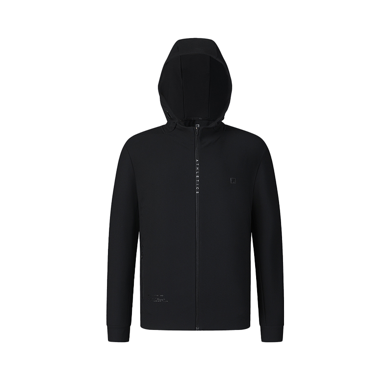 FILA Black Knit Hoodie Jacket - Versatile Casual Fitness Wear A11M511505F-BK