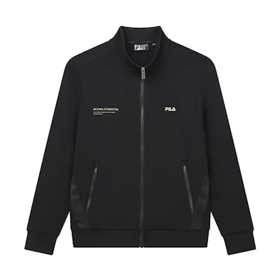 FILA Black Knit Long-Sleeve Casual Sports Jacket F11M218504F-BK