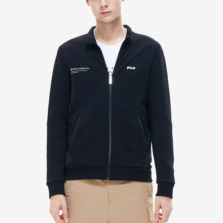 FILA Black Knit Long-Sleeve Casual Sports Jacket F11M218504F-BK 圖 5