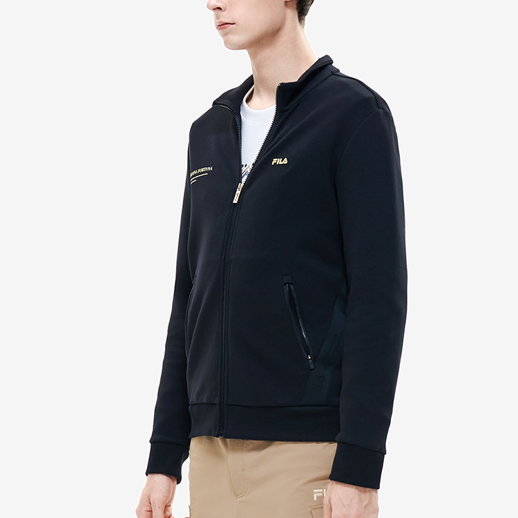 FILA Black Knit Long-Sleeve Casual Sports Jacket F11M218504F-BK 圖 7