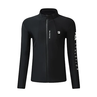 FILA Black Knit Track Jacket with Logo Print A11M331501A-BK