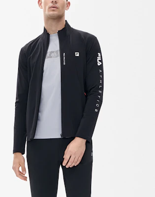 FILA Jaket Track Rajut Hitam dengan Cetakan Logo A11M331501A-BK Shop FILA Jaket Track Rajut Hitam dengan Cetakan Logo A11M331501A-BK