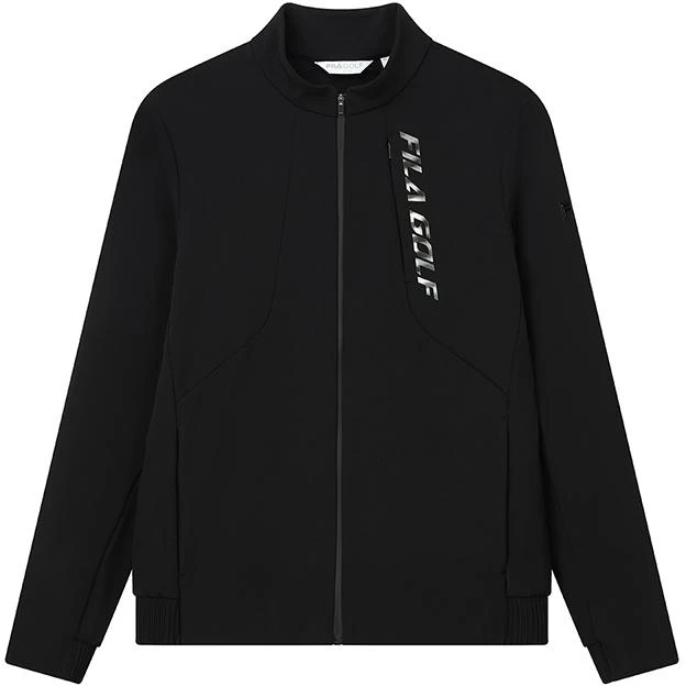 fila-black-letter-print-zip-up-stand-collar-jacket-a11-m215711-f-bk