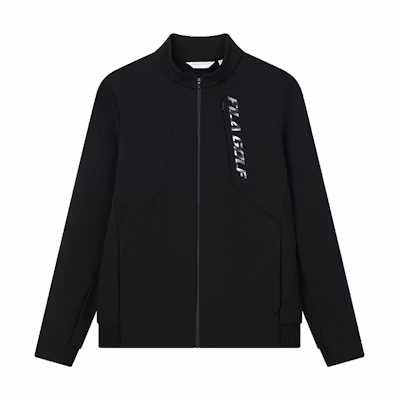 FILA Black Letter Print Zip-Up Stand Collar Jacket A11M215711F-BK