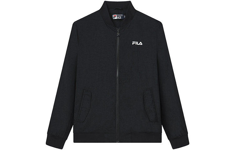 FILA Black Lightweight Breathable Jacket with Solid Logo Design F11M228705F-BK
