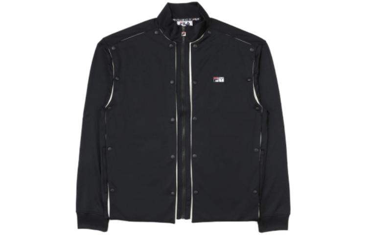 FILA Black Logo Badge Stand Collar Long Sleeve Jacket FS2JKE1Y02X-BLK