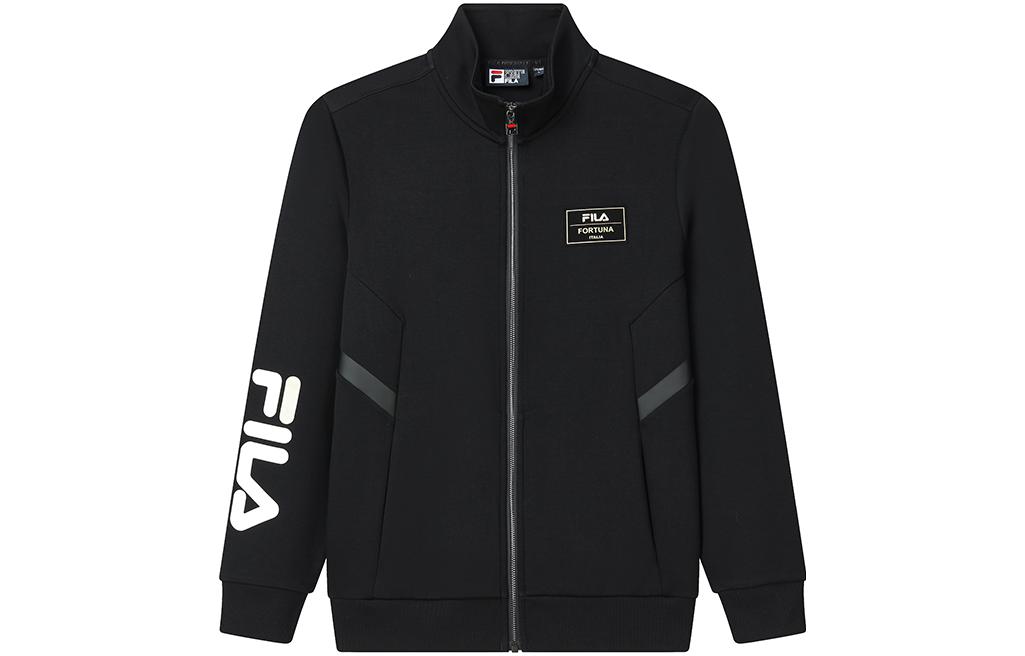 FILA Black Logo Patch Printed Zip-Up Track Jacket F61M218551FBK