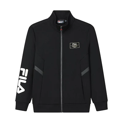 FILA Black Logo Patch Printed Zip-Up Track Jacket F61M218551FBK