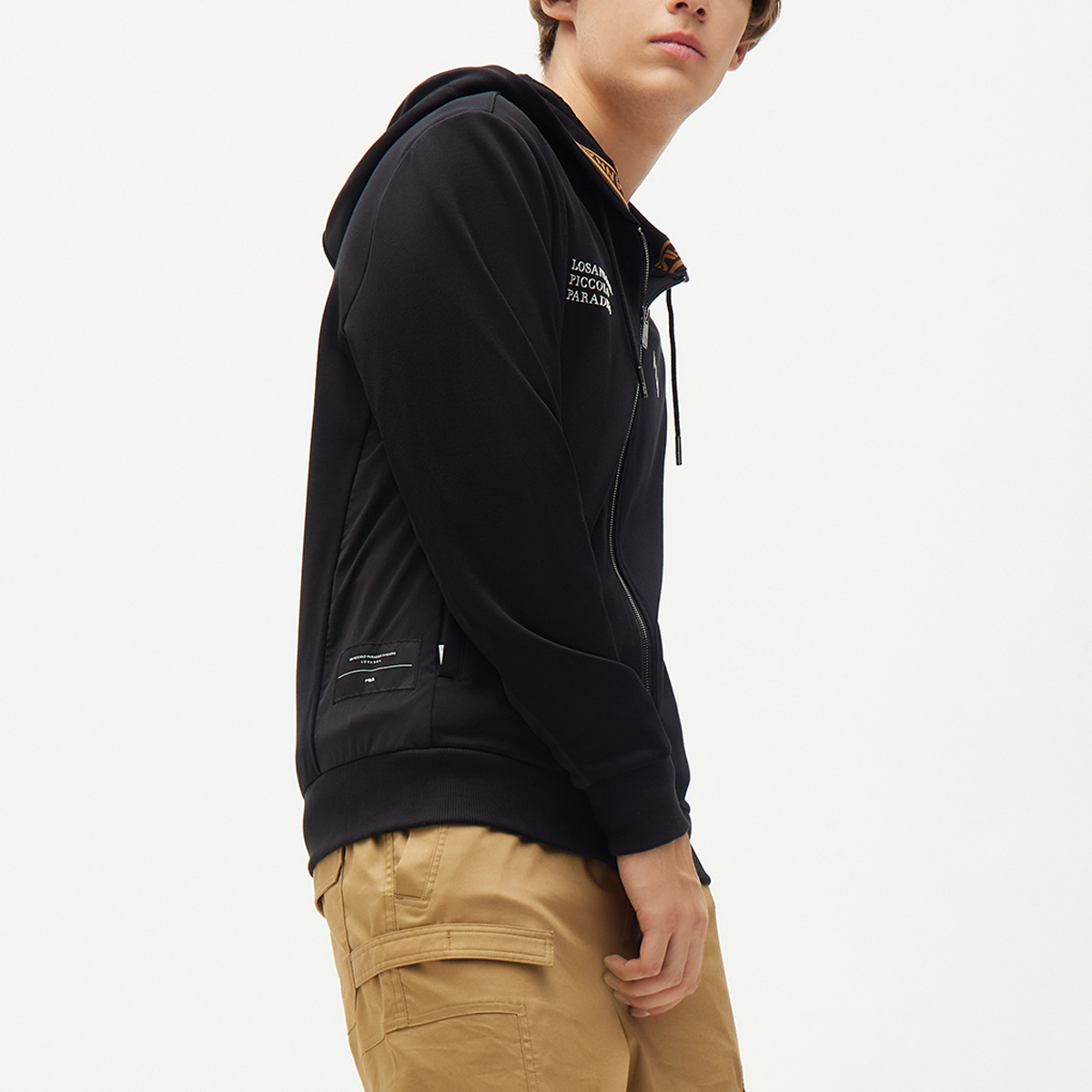 FILA Black Logo Print Knit Breathable Hooded Sports Jacket F11M138552F-BK 圖 8