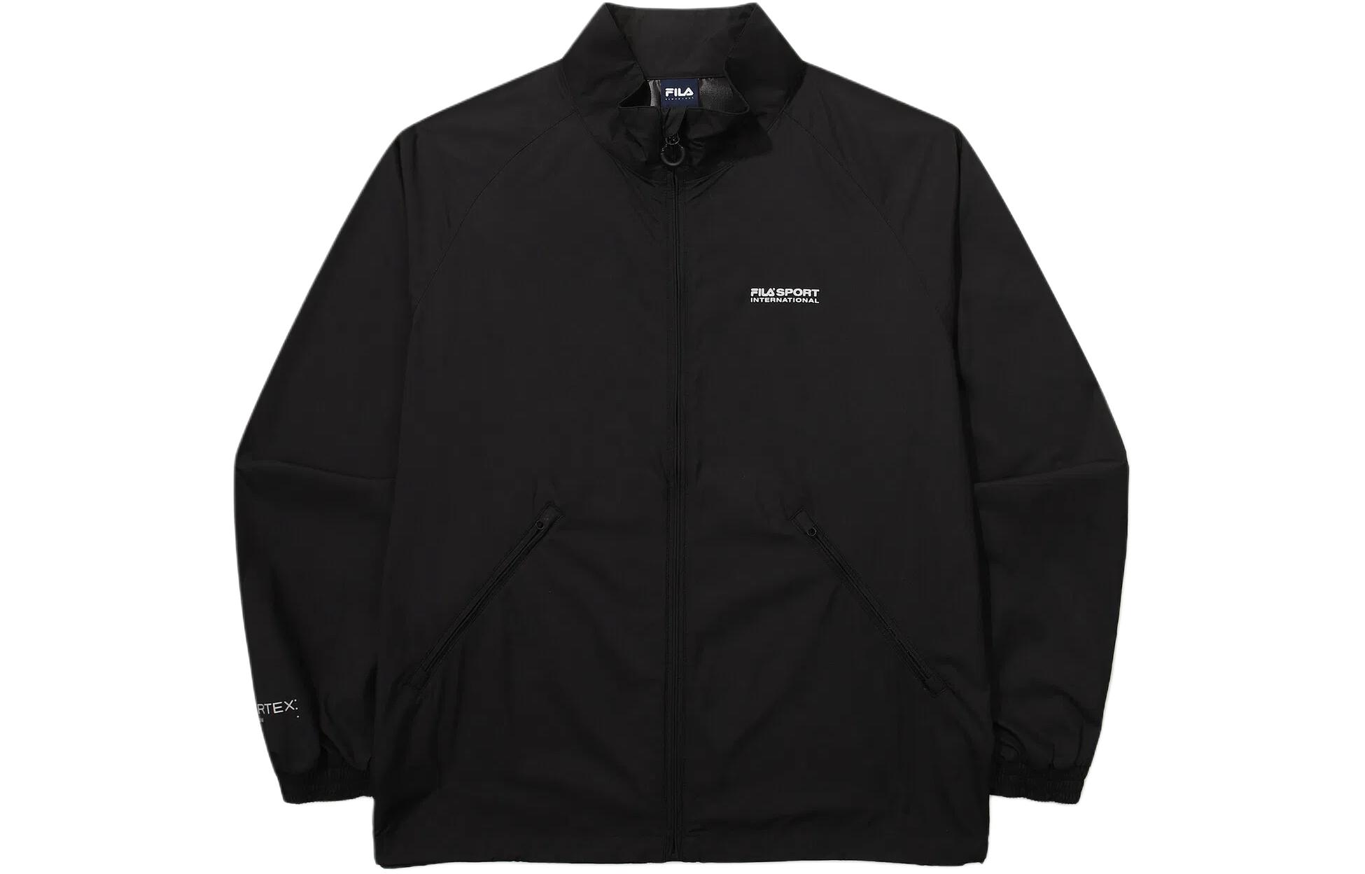 FILA Black Logo Print Zip-Up High Neck Jacket FS2JKG2131X-BLK