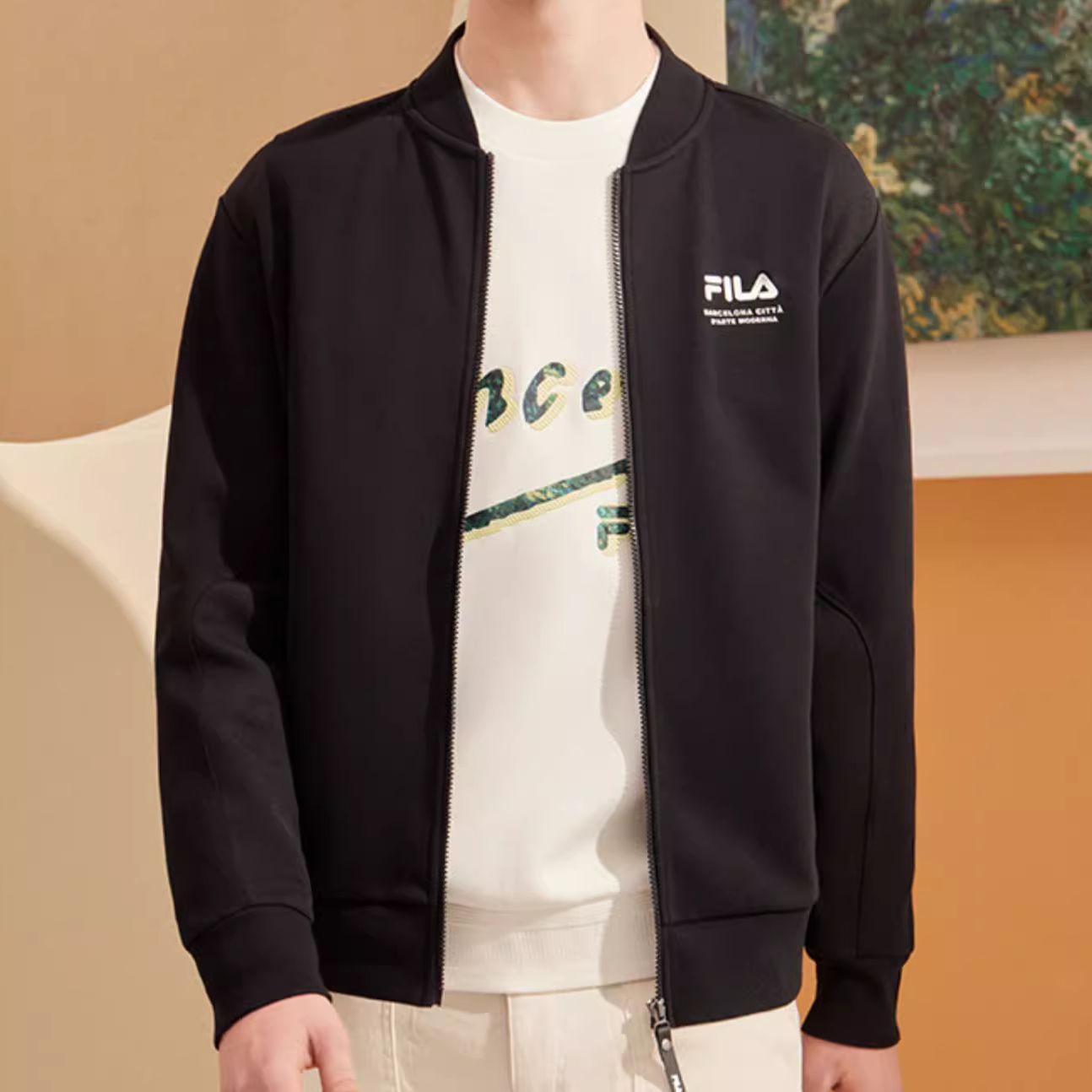 Sizing FILA 黑色印花外套 - 運動休閒系列 F11M319503F-BK