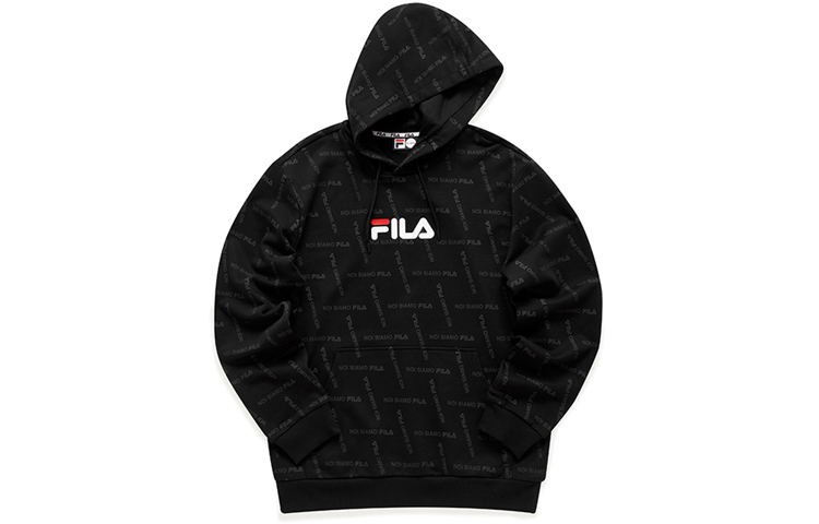 FILA Black Logo Printed Pullover Sweatshirt Casual Streetwear T11M111215F-BK