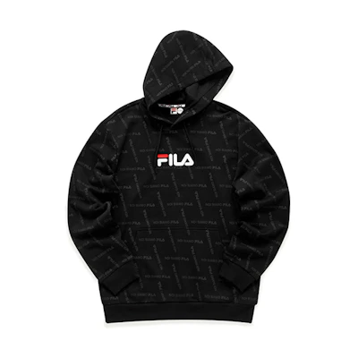 FILA Black Logo Printed Pullover Sweatshirt Casual Streetwear T11M111215F-BK