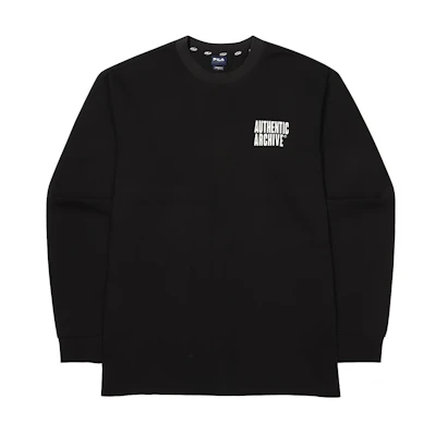 FILA Black Long-Sleeve Crewneck Sweatshirt with Letter Graphic Print FS2RLF3102XBLK