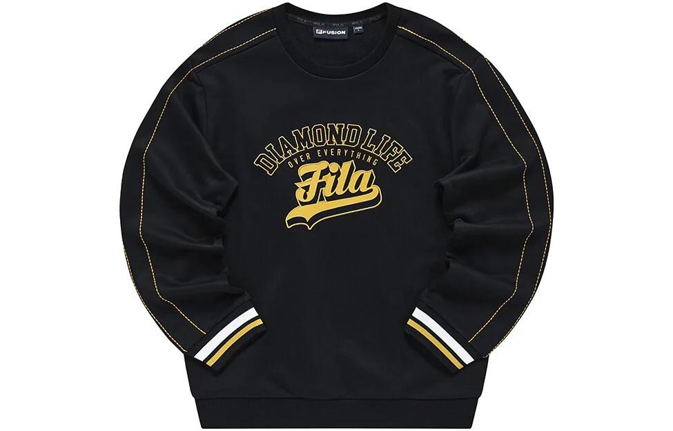 FILA Black Long-Sleeve Sweatshirt with Logo Print Design T11M312206F-BK