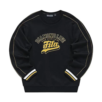 FILA Black Long-Sleeve Sweatshirt with Logo Print Design T11M312206F-BK