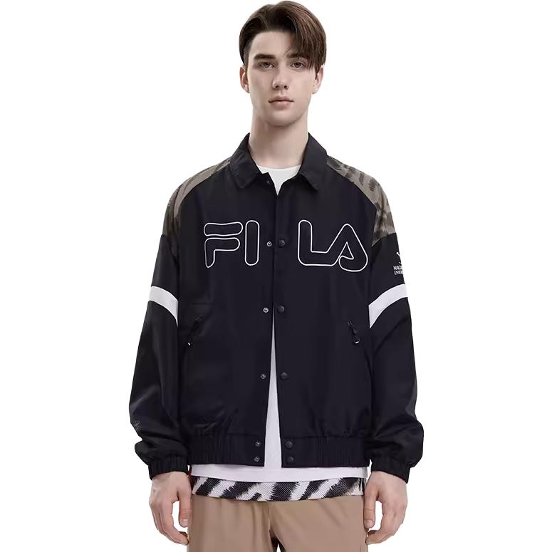 Shop FILA 黑色长袖休闲梭织夹克 - 秋季系列 F11M339703FBK