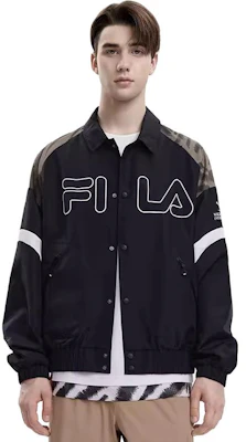 FILA 黑色长袖休闲梭织夹克 - 秋季系列 F11M339703FBK Shop FILA 黑色长袖休闲梭织夹克 - 秋季系列 F11M339703FBK