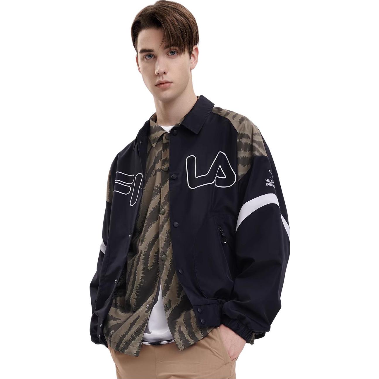 Sizing FILA 黑色长袖休闲梭织夹克 - 秋季系列 F11M339703FBK