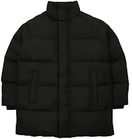 FILA Black Mid-Length Puffer Down Jacket with Stand Collar FS2DJD4102X-BLK FILA Black Mid-Length Puffer Down Jacket with Stand Collar FS2DJD4102X-BLK